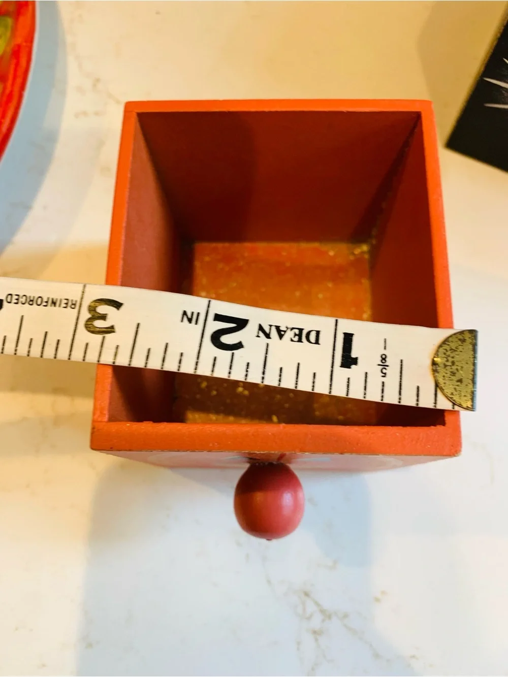 Mini Halloween Wooden Shelf Sitter Three Drawer Spooky Trinket Holder Decor 9”